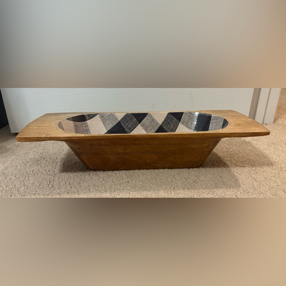 Mud pie check dough bowl